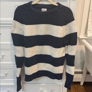 Striped Navy and White Sweater - J. Crew - cotton